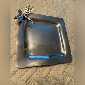 Dragonfly Silver Metal Trinket Dish